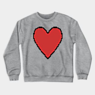 Red 8Bit Pixelart Love Heart Valentines Day Crewneck Sweatshirt